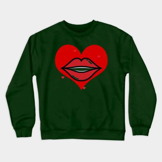 Love Lips Crewneck Sweatshirt by ShubShank